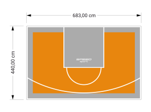 30M2/440X683CM POMARAŃCZOWO-SZARE BOISKO DO KOSZYKÓWKI SPEEDSPORT HEXA POWER PRO