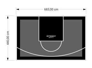 30M2/440X683CM GRAFITOWO-CZARNE BOISKO DO KOSZYKÓWKI SPEEDSPORT HEXA POWER PRO