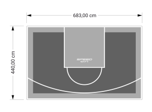 30M2/440X683CM GRAFITOWO-SZARE BOISKO DO KOSZYKÓWKI SPEEDSPORT HEXA POWER PRO