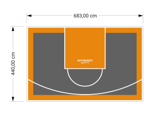 30M2/440X683CM GRAFITOWO-POMARAŃCZOWE BOISKO DO KOSZYKÓWKI SPEEDSPORT HEXA POWER PRO