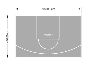 30M2/440X683CM SZARE BOISKO DO KOSZYKÓWKI SPEEDSPORT HEXA POWER PRO