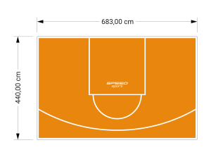 30M2/440X683CM POMARAŃCZOWE BOISKO DO KOSZYKÓWKI SPEEDSPORT HEXA POWER PRO