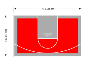 31M2/440X713CM CZERWONO-SZARE BOISKO DO KOSZYKÓWKI SPEEDSPORT HEXA POWER PRO