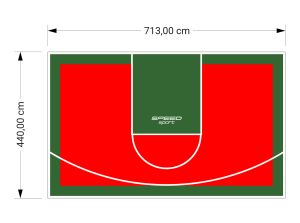 31M2/440X713CM CZERWONO-ZIELONE BOISKO DO KOSZYKÓWKI SPEEDSPORT HEXA POWER PRO