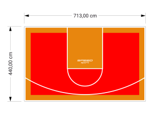 31M2/440X713CM CZERWONO-POMARAŃCZOWE BOISKO DO KOSZYKÓWKI SPEEDSPORT HEXA POWER PRO