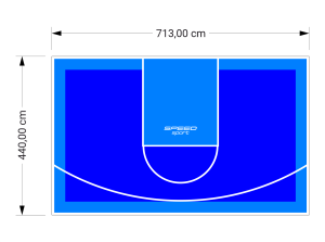 31M2/440X713CM NIEBIESKO-BŁĘKITNE BOISKO DO KOSZYKÓWKI SPEEDSPORT HEXA POWER PRO
