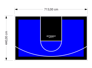 31M2/440X713CM NIEBIESKO-CZARNE BOISKO DO KOSZYKÓWKI SPEEDSPORT HEXA POWER PRO