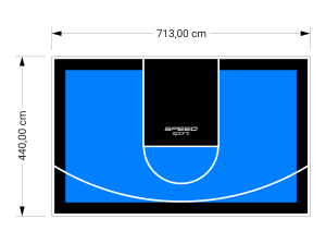 31M2/440X713CM BŁĘKITNO-CZARNE BOISKO DO KOSZYKÓWKI SPEEDSPORT HEXA POWER PRO