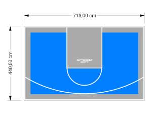 31M2/440X713CM BŁĘKITNO-SZARE BOISKO DO KOSZYKÓWKI SPEEDSPORT HEXA POWER PRO