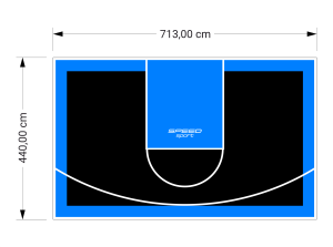 31M2/440X713CM CZARNO-BŁĘKITNE BOISKO DO KOSZYKÓWKI SPEEDSPORT HEXA POWER PRO