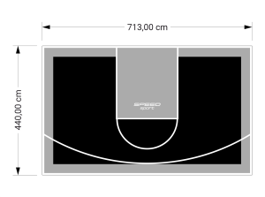 31M2/440X713CM CZARNO-SZARE BOISKO DO KOSZYKÓWKI SPEEDSPORT HEXA POWER PRO
