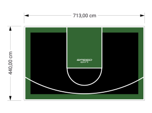 31M2/440X713CM CZARNO-ZIELONE BOISKO DO KOSZYKÓWKI SPEEDSPORT HEXA POWER PRO