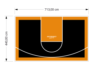 31M2/440X713CM CZARNO-POMARAŃCZOWE BOISKO DO KOSZYKÓWKI SPEEDSPORT HEXA POWER PRO