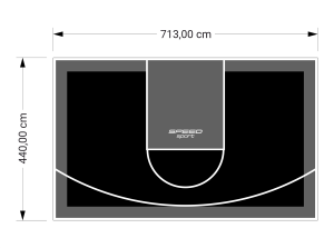 31M2/440X713CM CZARNO-GRAFITOWE BOISKO DO KOSZYKÓWKI SPEEDSPORT HEXA POWER PRO