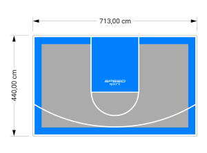31M2/440X713CM SZARO-BŁĘKITNE BOISKO DO KOSZYKÓWKI SPEEDSPORT HEXA POWER PRO