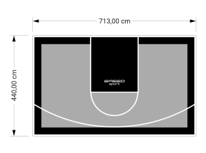 31M2/440X713CM SZARO-CZARNE BOISKO DO KOSZYKÓWKI SPEEDSPORT HEXA POWER PRO