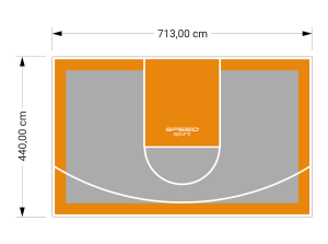 31M2/440X713CM SZARO-POMARAŃCZOWE BOISKO DO KOSZYKÓWKI SPEEDSPORT HEXA POWER PRO