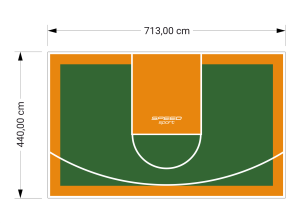 31M2/440X713CM ZIELONO-POMARAŃCZOWE BOISKO DO KOSZYKÓWKI SPEEDSPORT HEXA POWER PRO