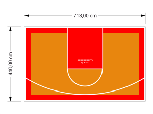 31M2/440X713CM POMARAŃCZOWO-CZERWONE BOISKO DO KOSZYKÓWKI SPEEDSPORT HEXA POWER PRO