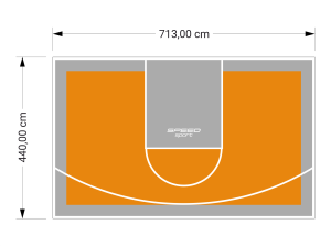 31M2/440X713CM POMARAŃCZOWO-SZARE BOISKO DO KOSZYKÓWKI SPEEDSPORT HEXA POWER PRO
