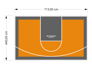 31M2/440X713CM POMARAŃCZOWO-GRAFITOWE BOISKO DO KOSZYKÓWKI SPEEDSPORT HEXA POWER PRO