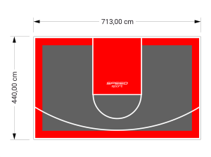 31M2/440X713CM GRAFITOWO-CZERWONE BOISKO DO KOSZYKÓWKI SPEEDSPORT HEXA POWER PRO