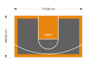 31M2/440X713CM GRAFITOWO-POMARAŃCZOWE BOISKO DO KOSZYKÓWKI SPEEDSPORT HEXA POWER PRO