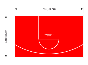 31M2/440X713CM CZERWONE BOISKO DO KOSZYKÓWKI SPEEDSPORT HEXA POWER PRO