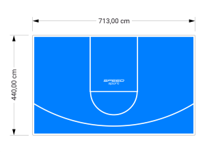 31M2/440X713CM BŁĘKITNE BOISKO DO KOSZYKÓWKI SPEEDSPORT HEXA POWER PRO