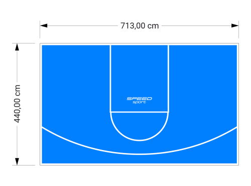 31M2/440X713CM BŁĘKITNE BOISKO DO KOSZYKÓWKI SPEEDSPORT HEXA POWER PRO