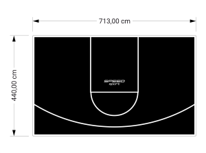 31M2/440X713CM CZARNE BOISKO DO KOSZYKÓWKI SPEEDSPORT HEXA POWER PRO