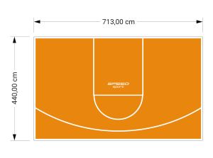 31M2/440X713CM POMARAŃCZOWE BOISKO DO KOSZYKÓWKI SPEEDSPORT HEXA POWER PRO