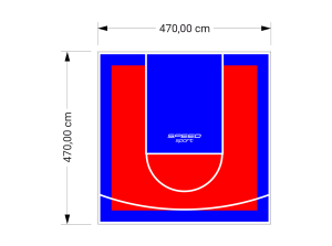 22M2/470X470CM CZERWONO-NIEBIESKIE BOISKO DO KOSZYKÓWKI SPEEDSPORT HEXA POWER PRO