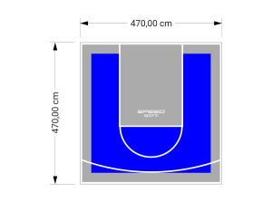 22M2/470X470CM NIEBIESKO-SZARE BOISKO DO KOSZYKÓWKI SPEEDSPORT HEXA POWER PRO