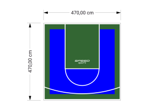 22M2/470X470CM NIEBIESKO-ZIELONE BOISKO DO KOSZYKÓWKI SPEEDSPORT HEXA POWER PRO