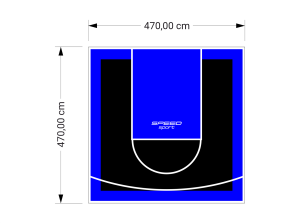 22M2/470X470CM CZARNO-NIEBIESKIE BOISKO DO KOSZYKÓWKI SPEEDSPORT HEXA POWER PRO