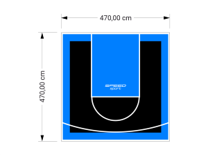 22M2/470X470CM CZARNO-BŁĘKITNE BOISKO DO KOSZYKÓWKI SPEEDSPORT HEXA POWER PRO