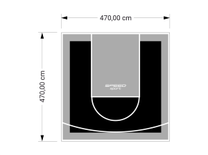 22M2/470X470CM CZARNO-SZARE BOISKO DO KOSZYKÓWKI SPEEDSPORT HEXA POWER PRO