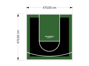22M2/470X470CM CZARNO-ZIELONE BOISKO DO KOSZYKÓWKI SPEEDSPORT HEXA POWER PRO