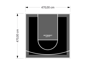 22M2/470X470CM CZARNO-GRAFITOWE BOISKO DO KOSZYKÓWKI SPEEDSPORT HEXA POWER PRO