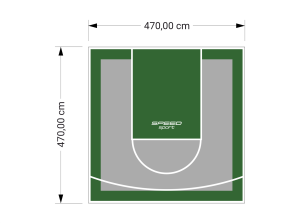 22M2/470X470CM SZARO-ZIELONE BOISKO DO KOSZYKÓWKI SPEEDSPORT HEXA POWER PRO