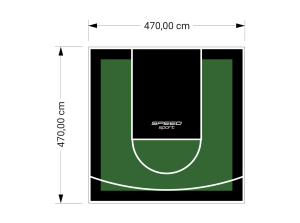 22M2/470X470CM ZIELONO-CZARNE BOISKO DO KOSZYKÓWKI SPEEDSPORT HEXA POWER PRO