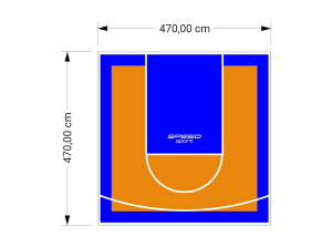 22M2/470X470CM POMARAŃCZOWO-NIEBIESKIE BOISKO DO KOSZYKÓWKI SPEEDSPORT HEXA POWER PRO