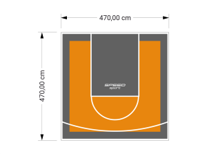 22M2/470X470CM POMARAŃCZOWO-GRAFITOWE BOISKO DO KOSZYKÓWKI SPEEDSPORT HEXA POWER PRO