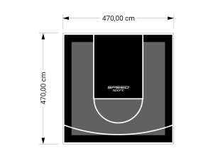 22M2/470X470CM GRAFITOWO-CZARNE BOISKO DO KOSZYKÓWKI SPEEDSPORT HEXA POWER PRO