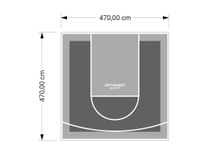 22M2/470X470CM GRAFITOWO-SZARE BOISKO DO KOSZYKÓWKI SPEEDSPORT HEXA POWER PRO