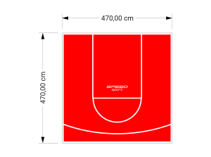 22M2/470X470CM CZERWONE BOISKO DO KOSZYKÓWKI SPEEDSPORT HEXA POWER PRO