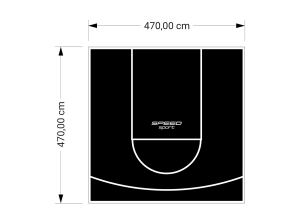 22M2/470X470CM CZARNE BOISKO DO KOSZYKÓWKI SPEEDSPORT HEXA POWER PRO
