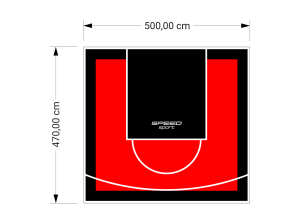 24M2/470X500CM CZERWONO-CZARNE BOISKO DO KOSZYKÓWKI SPEEDSPORT HEXA POWER PRO