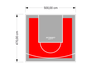24M2/470X500CM CZERWONO-SZARE BOISKO DO KOSZYKÓWKI SPEEDSPORT HEXA POWER PRO